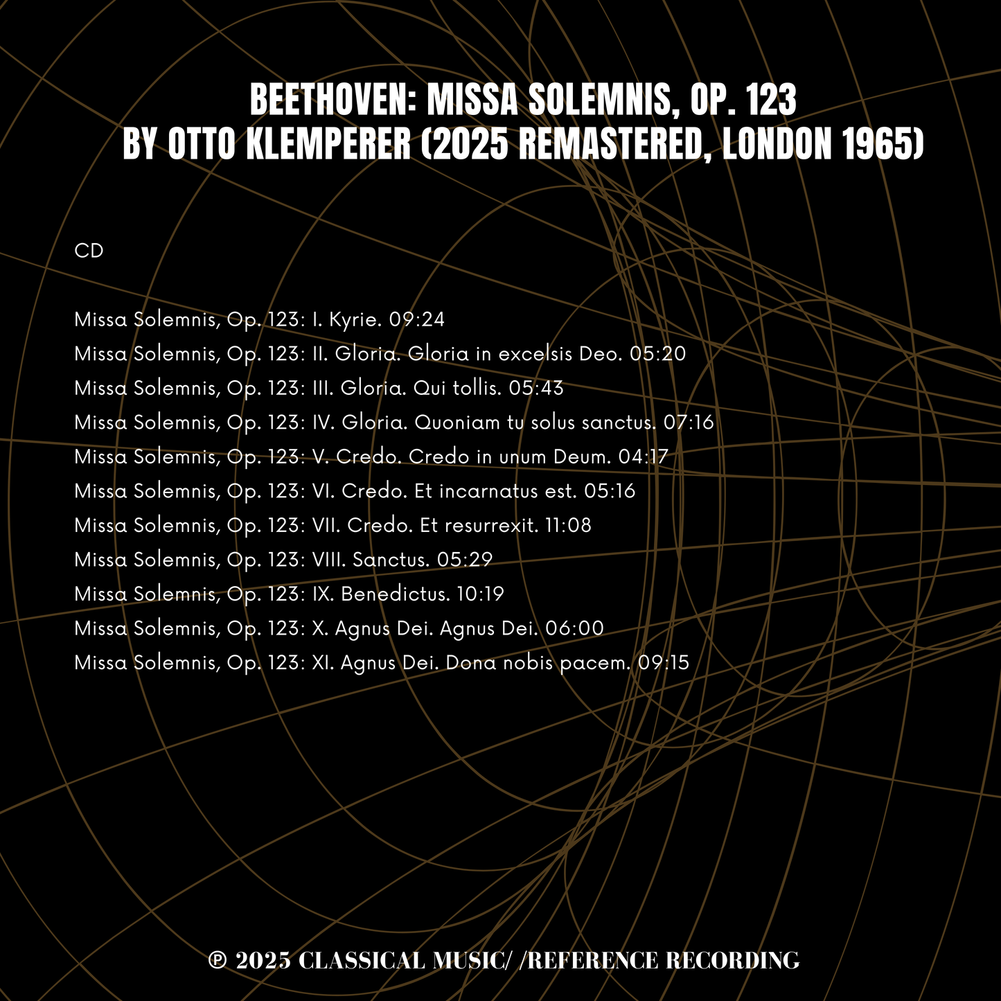 Beethoven : Missa Solemnis, Op. 123 by Otho Klemperer (2025 Remastered, London 1965)