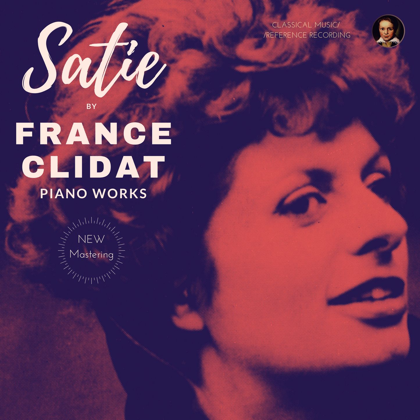 Cover — France Clidat plays Satie; recorded Paris 1979 (Salle Adyar); 2020 remaster; high‑resolution download.