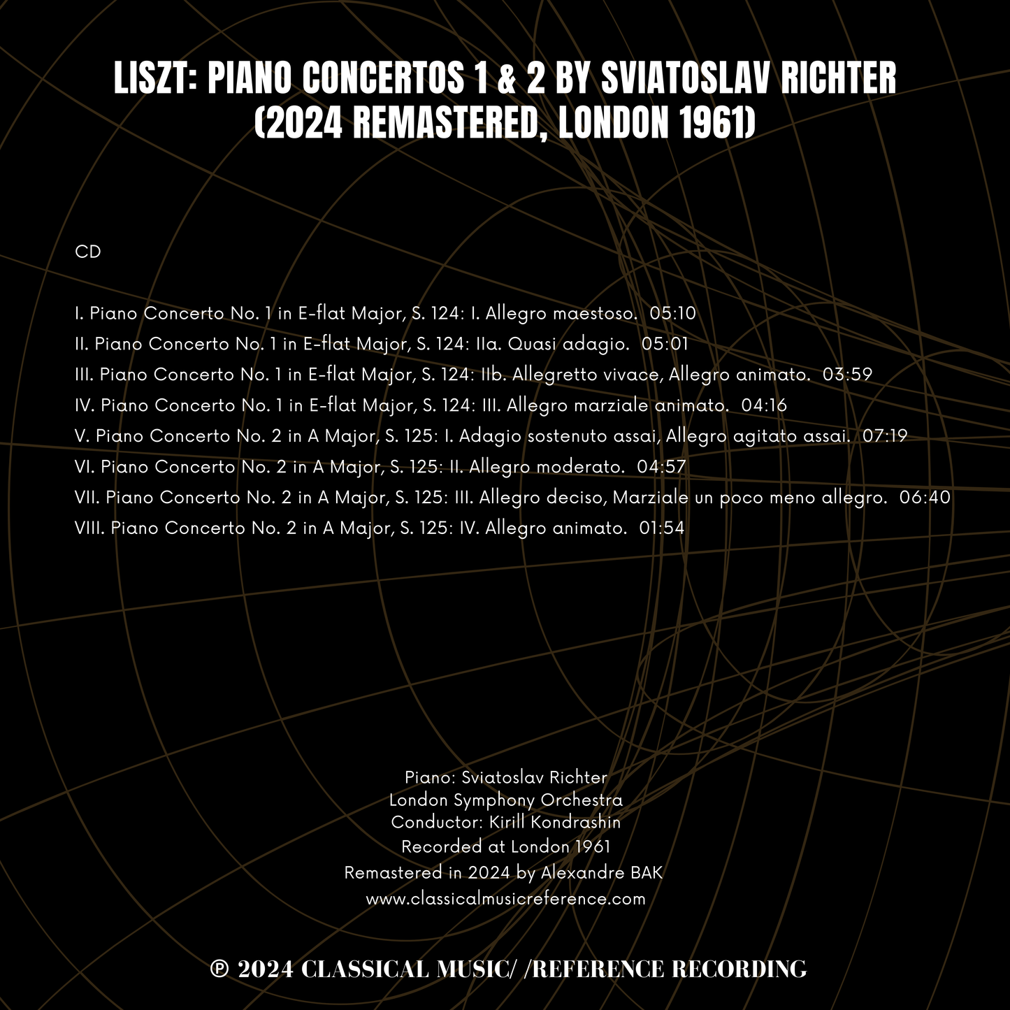 Liszt : Piano Concertos 1 & 2 by Sviatoslav Richter (2024 Remastered, London 1961)