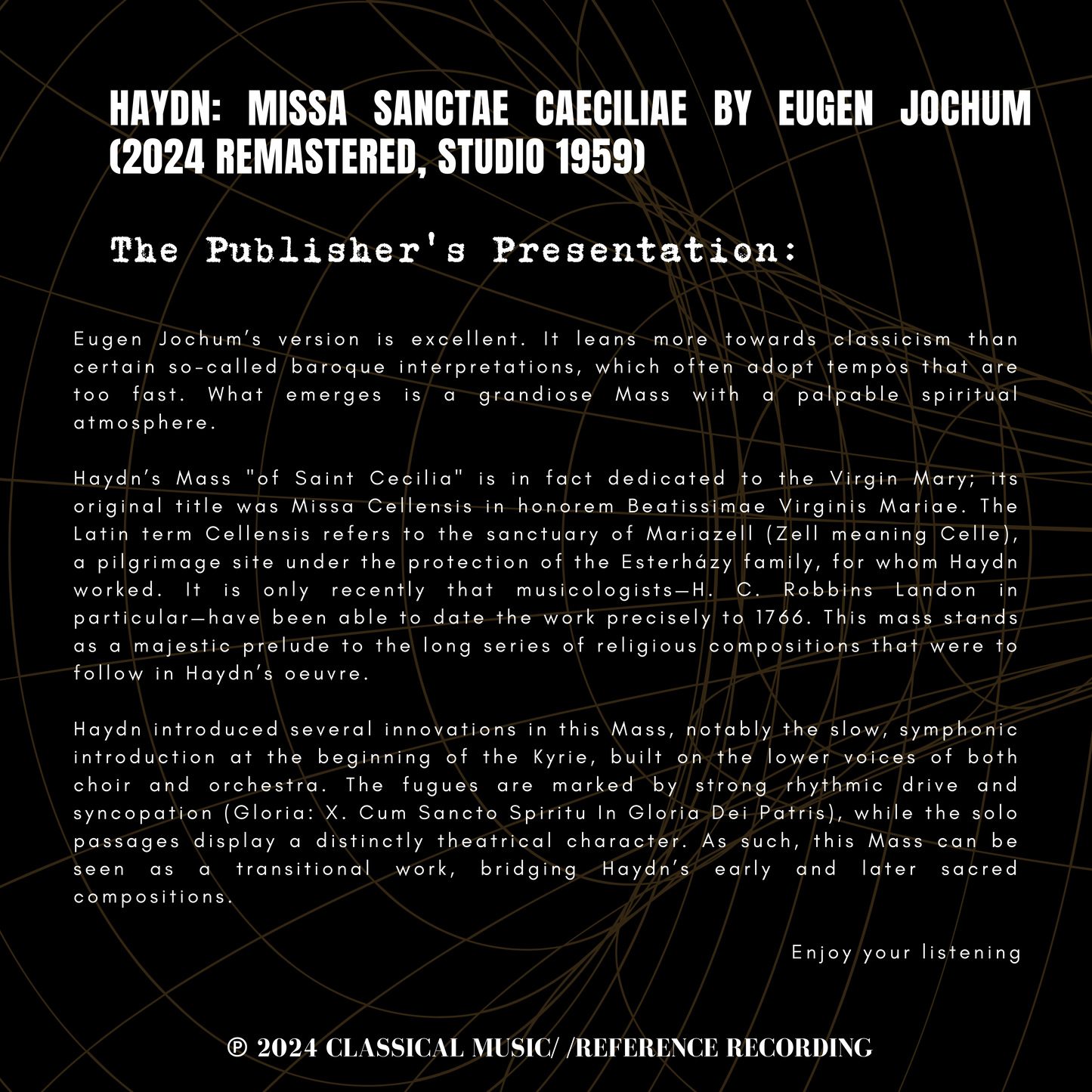 Haydn : Missa Sanctae Caeciliae by Eugen Jochum (2024 Remastered, Studio 1959)