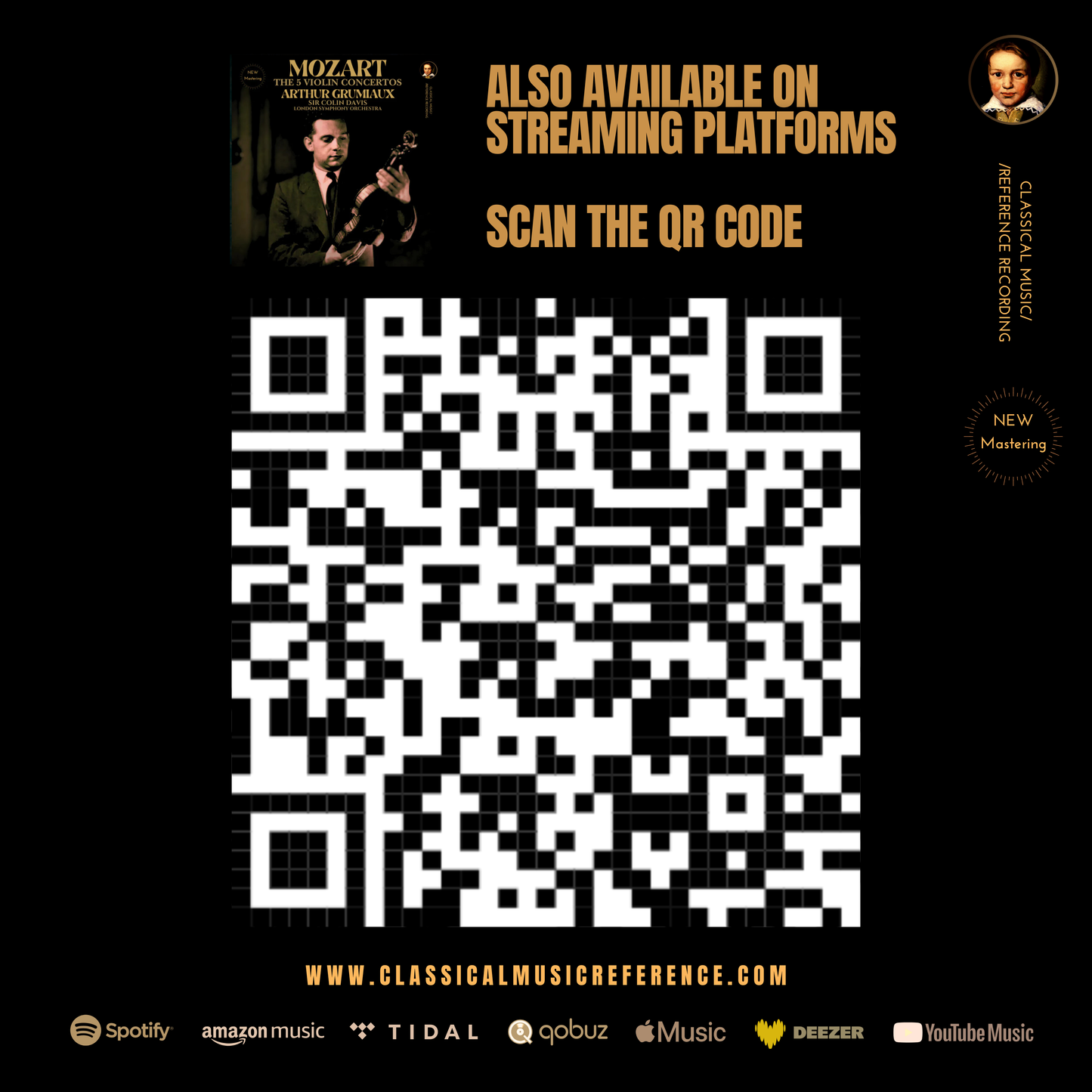 Mozart: The 5 Violin Concertos by Arthur Grumiaux (2024 Remastered, London 1961-1964) - CMRR Music Publishing