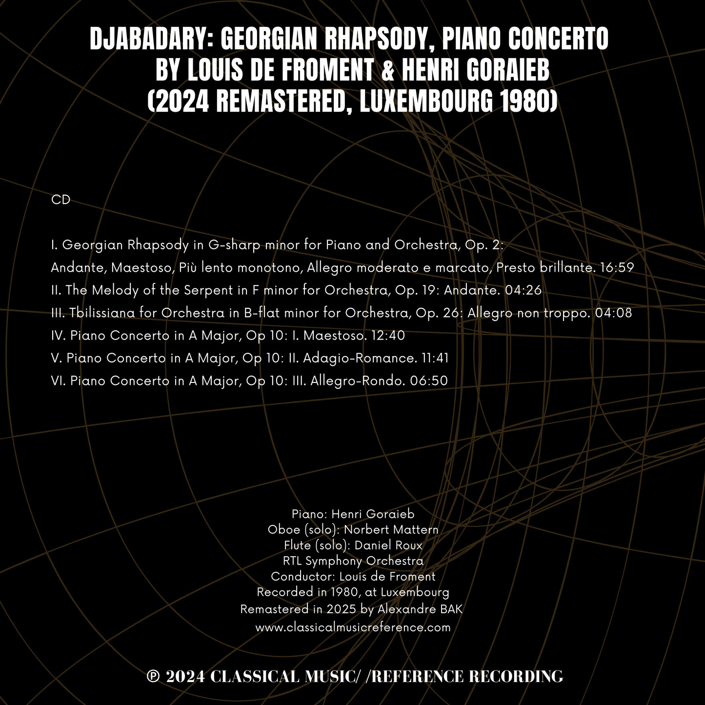 Djabadary: Georgian Rhapsody, Piano Concerto by Louis de Froment & Henri Goraieb (2024 Remastered, Luxembourg 1980)