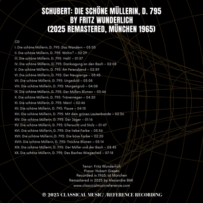 Schubert: Die schöne Müllerin, D. 795 by Fritz Wunderlich (2025 Remastered, München 1965)