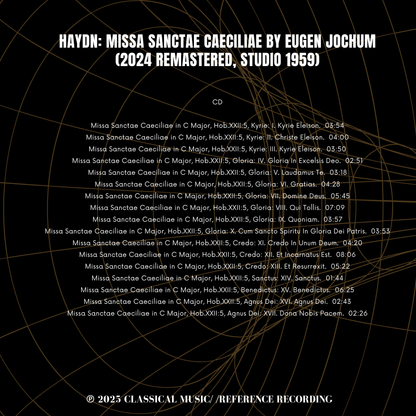 Haydn: Missa Sanctae Caeciliae by Eugen Jochum (2024 Remastered, Studio 1959) - CMRR Music Publishing