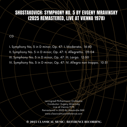 Shostakovich: Symphony No. 5 by Evgeny Mravinsky (2025 Remastered, Live at Vienna 1978)
