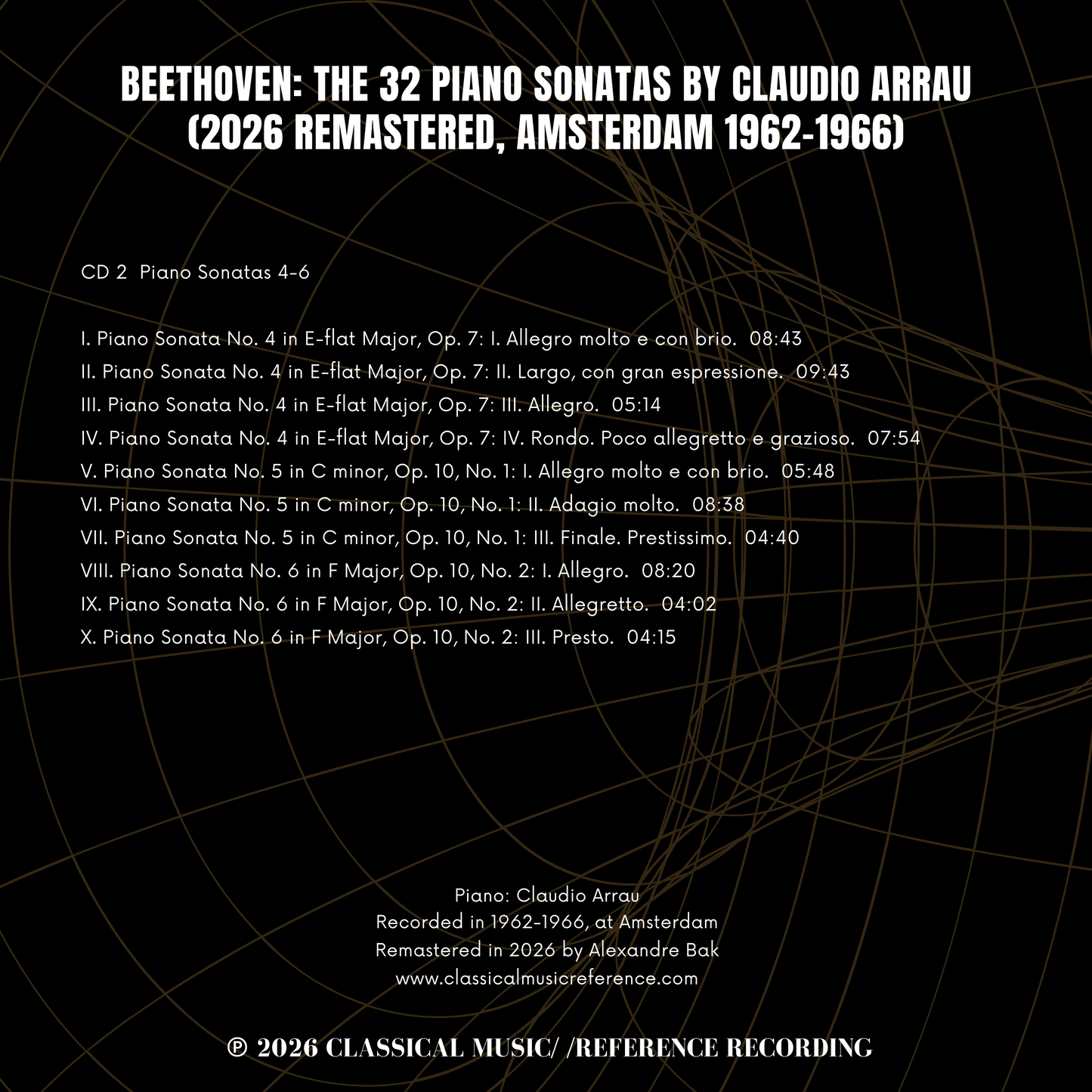 Beethoven: The 32 Piano Sonatas by Claudio Arrau (2026 Remastered, Amsterdam 1962-1966) - CMRR Music Publishing
