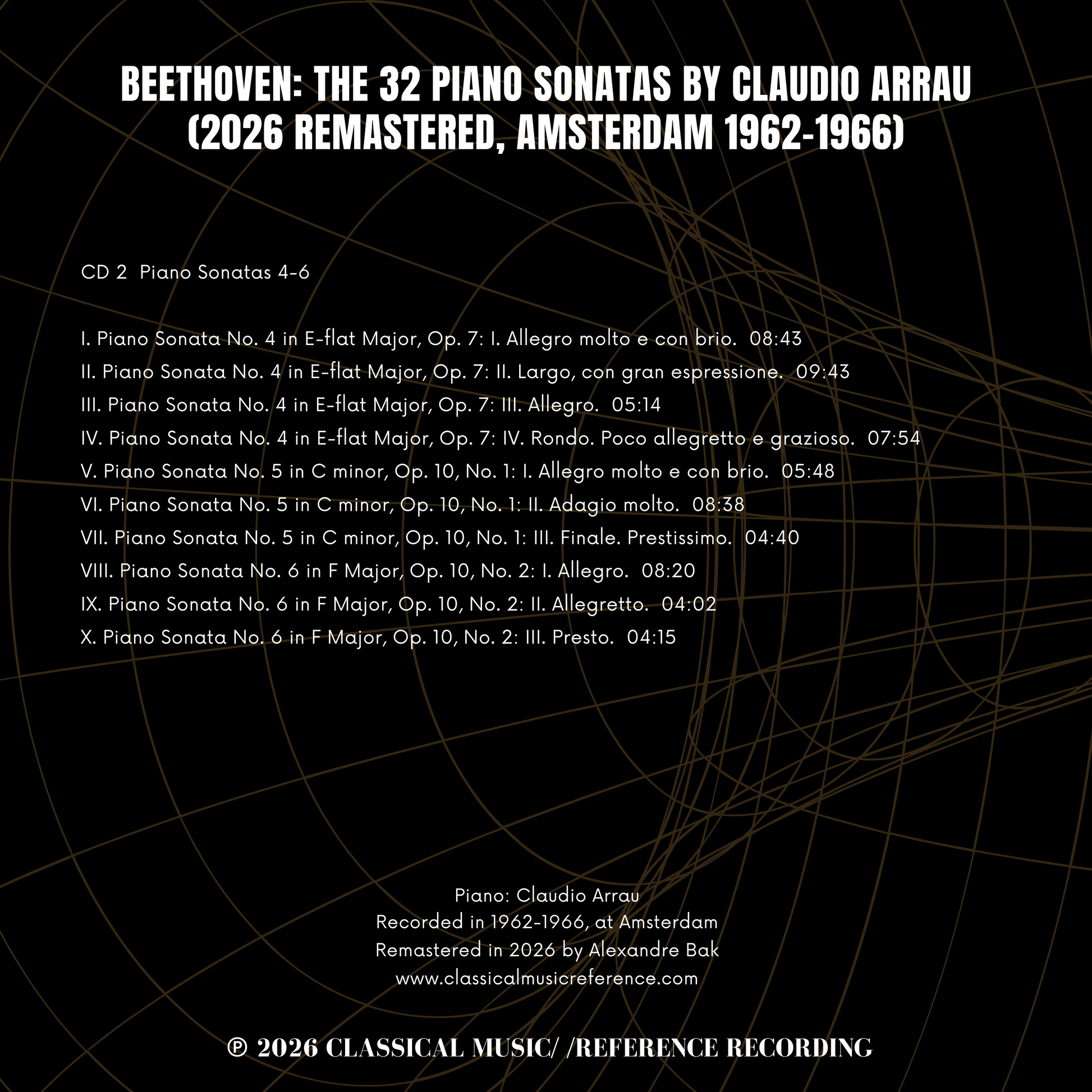 Beethoven: The 32 Piano Sonatas by Claudio Arrau (2026 Remastered, Amsterdam 1962-1966) - CMRR Music Publishing