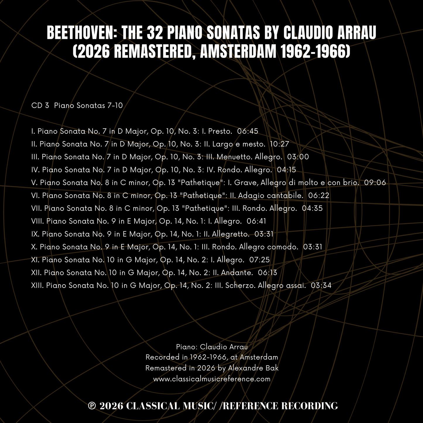 Beethoven: The 32 Piano Sonatas by Claudio Arrau (2026 Remastered, Amsterdam 1962-1966) - CMRR Music Publishing