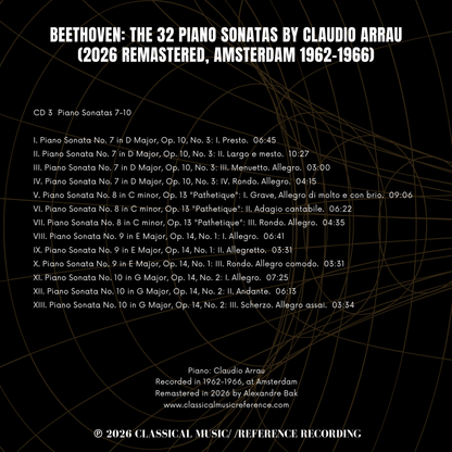 Beethoven: The 32 Piano Sonatas by Claudio Arrau (2026 Remastered, Amsterdam 1962-1966) - CMRR Music Publishing