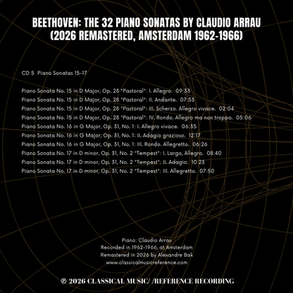 Beethoven: The 32 Piano Sonatas by Claudio Arrau (2026 Remastered, Amsterdam 1962-1966) - CMRR Music Publishing