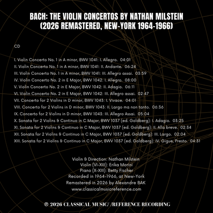 Bach: The Violin Concertos by Nathan Milstein (2026 Remastered, New-York 1964-1966)