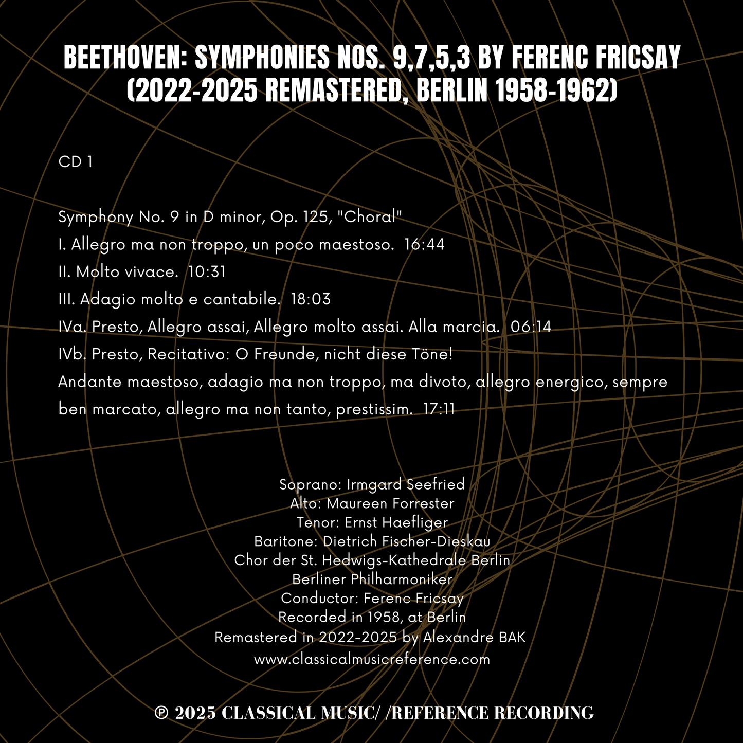 Beethoven: Symphonies Nos. 9,7,5,3 by Ferenc Fricsay (2022-25 Remastered, Berlin 1958-1962)