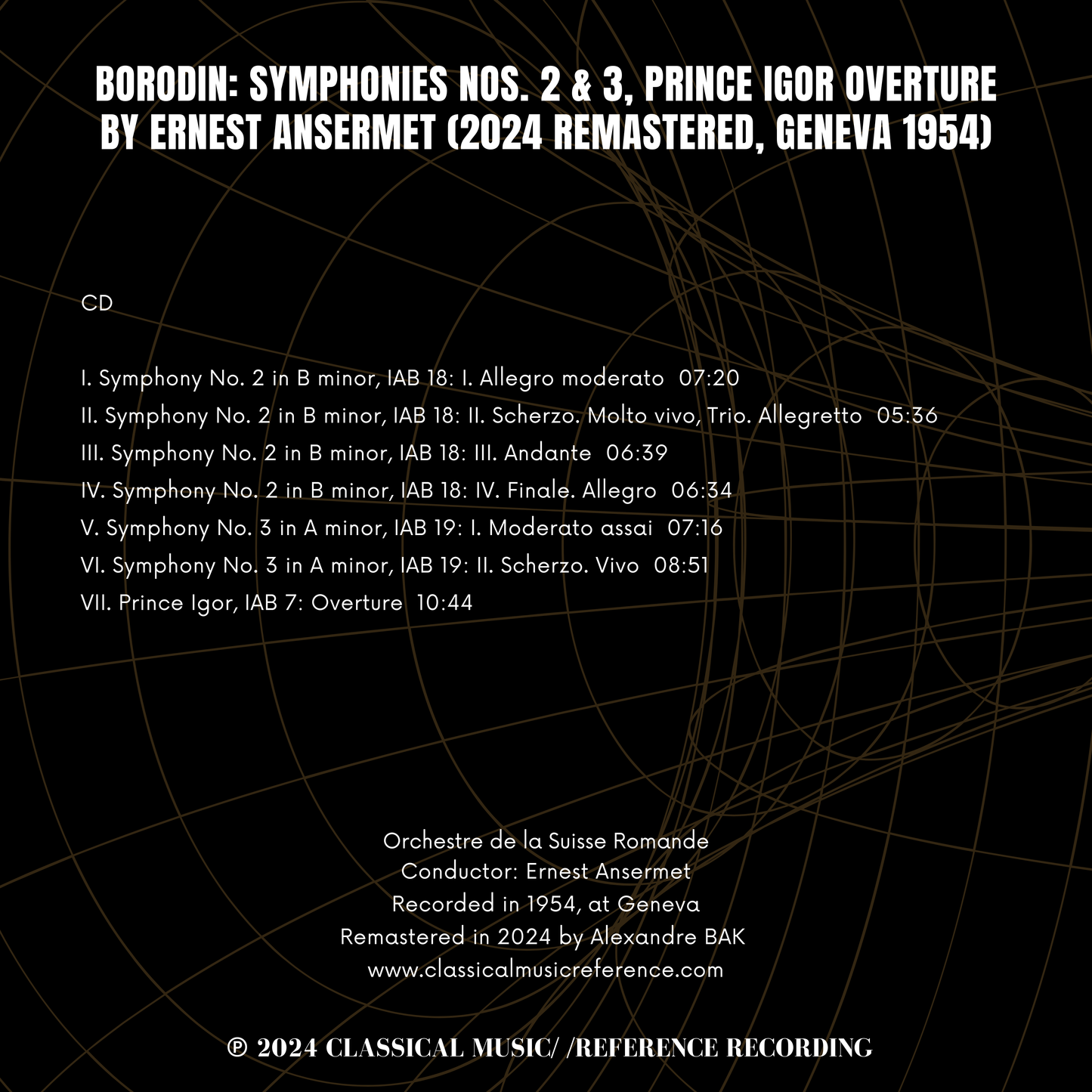 Borodin: Symphonies Nos. 2 & 3, Prince Igor Overture by Ernest Ansermet by Ernest Ansermet (2024 Remastered, Geneva 1954)