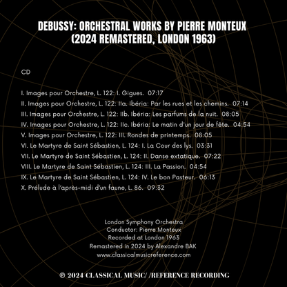 Debussy: Orchestral Works by Pierre Monteux (2024 Remastered, London 1963) - CMRR Music Publishing