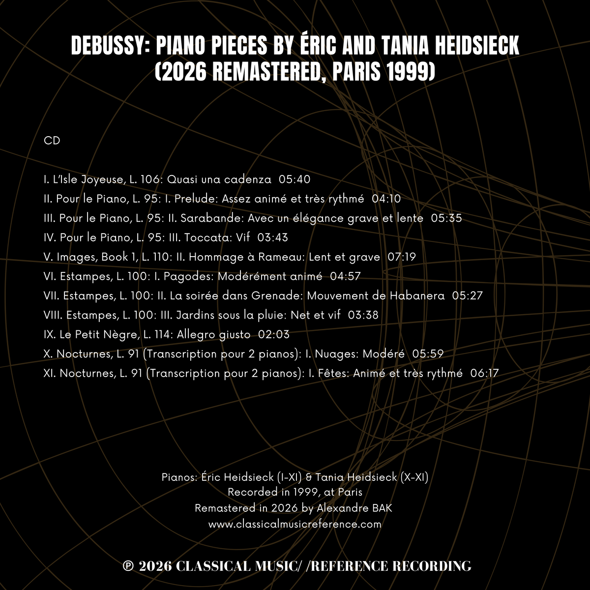 Debussy: Piano Pieces by Éric and Tania Heidsieck (2026 Remastered, Paris 1999)