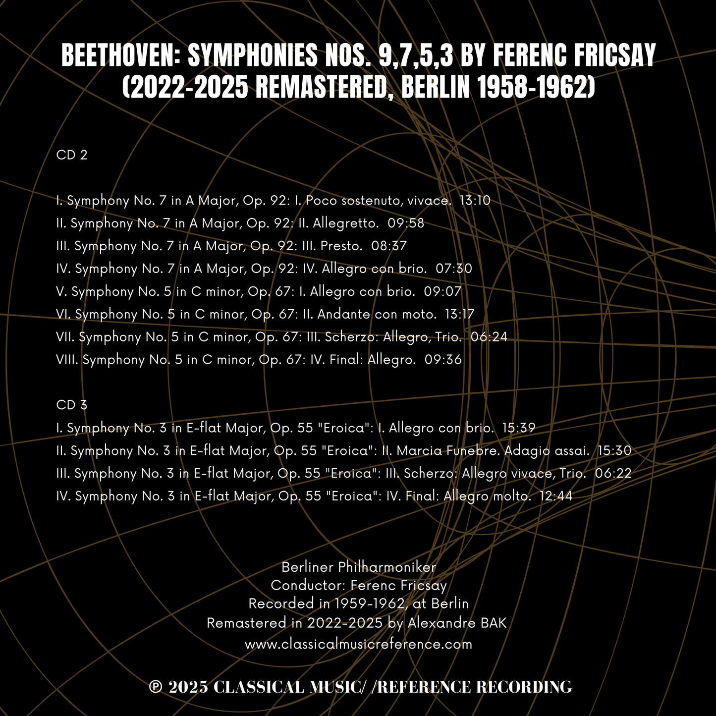 Beethoven: Symphonies Nos. 9,7,5,3 by Ferenc Fricsay (2022-25 Remastered, Berlin 1958-1962)