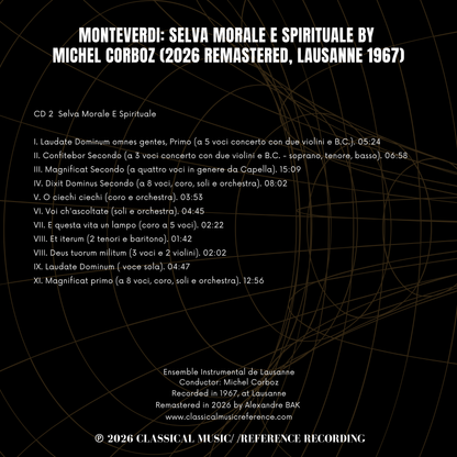 Monteverdi: Selva Morale E Spirituale by Michel Corboz (2026 Remastered, Lausanne 1967) - CMRR Music Publishing