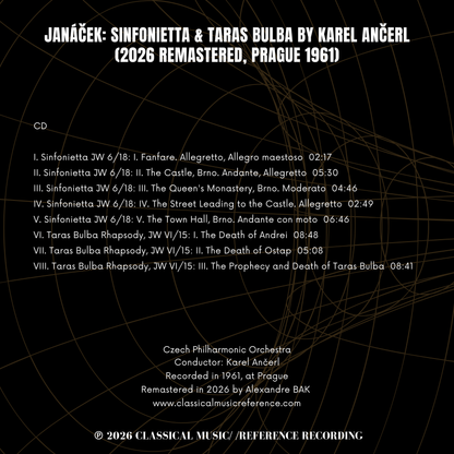 Janáček: Sinfonietta & Taras Bulba by Karel Ančerl (2026 Remastered, Prague 1961)