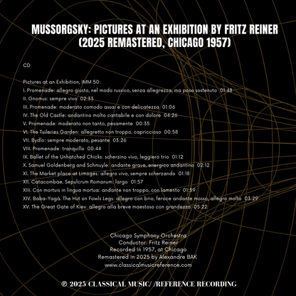 Mussorgsky: Pictures at an Exhibition by Fritz Reiner (2025 Remastered, Chicago 1957) - CMRR Music Publishing