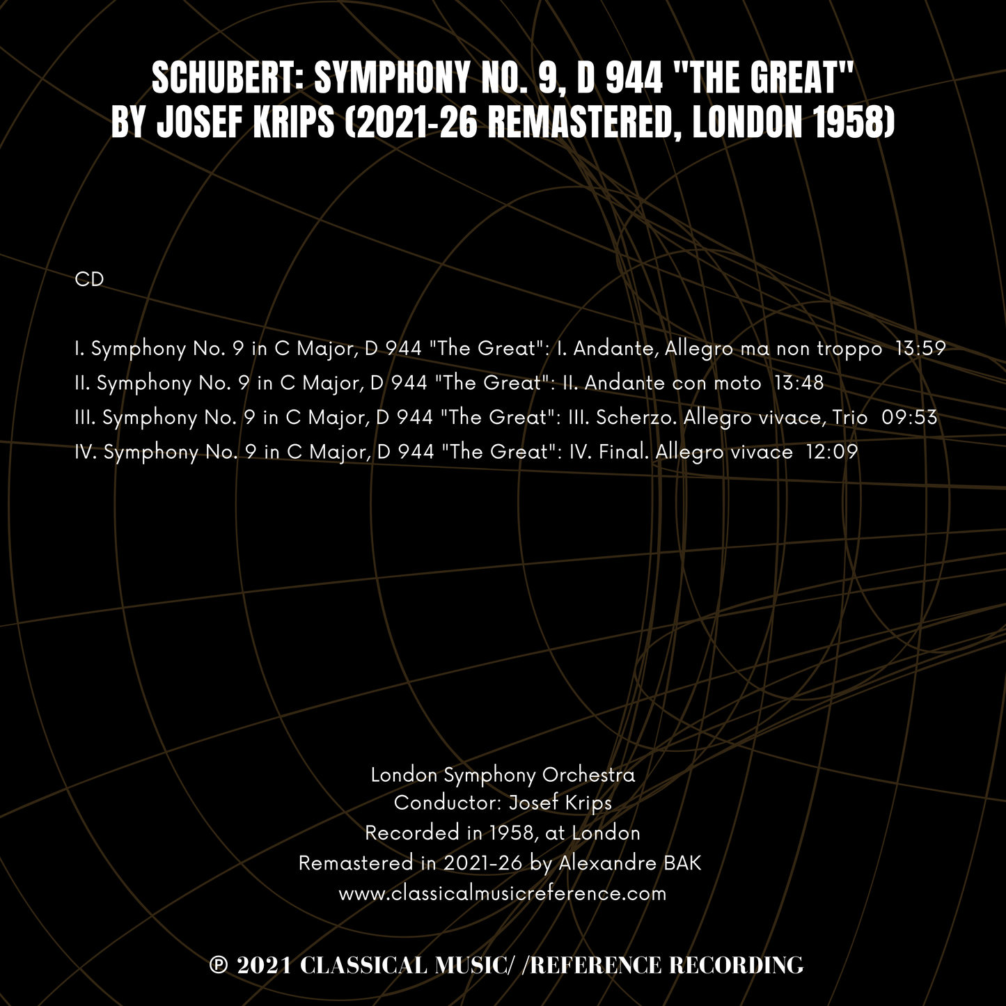 Schubert: Symphony No. 9, D 944 "The Great" by Josef Krips (2021-26 Remastered, London 1958)
