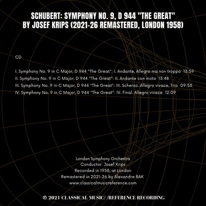Schubert: Symphony No. 9, D 944 "The Great" by Josef Krips (2021-26 Remastered, London 1958)