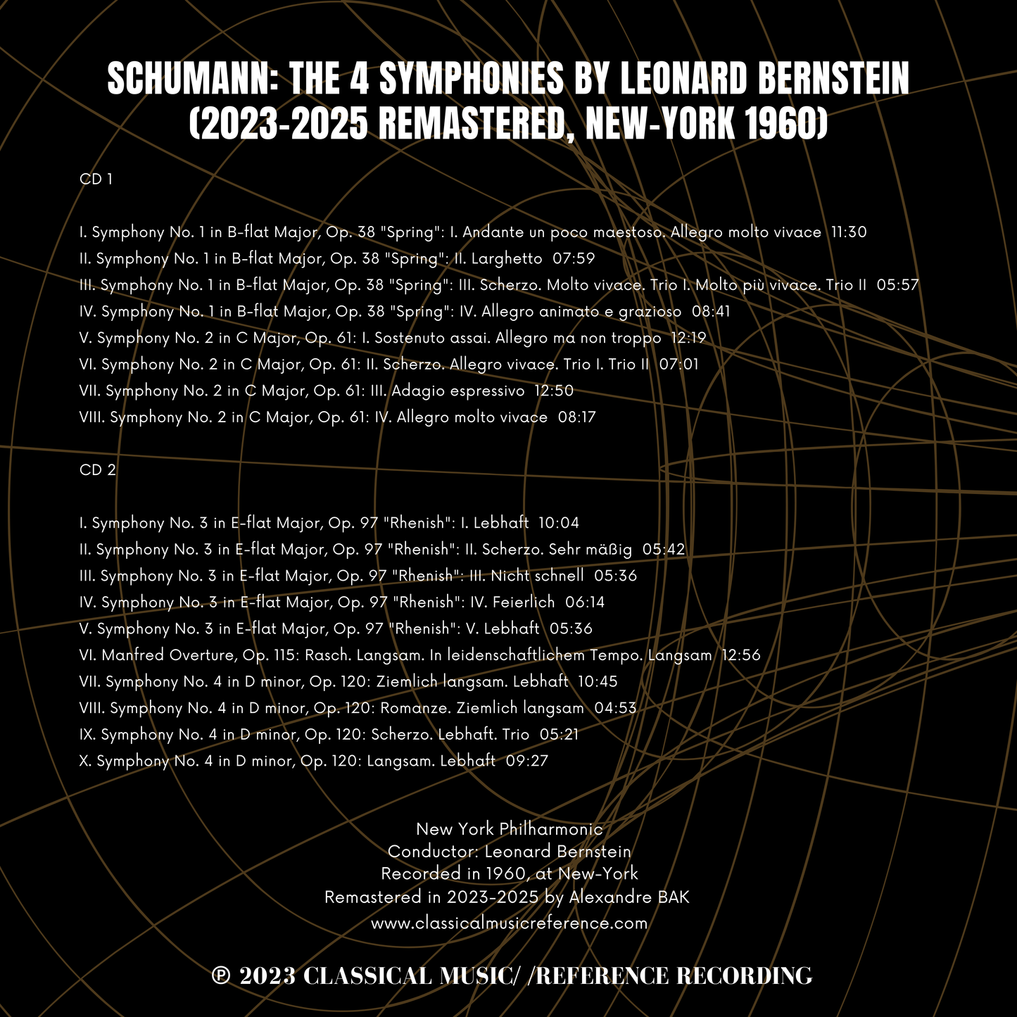 Schumann: The 4 Symphonies by Leonard Bernstein (2023-25 Remastered, New-York 1960)