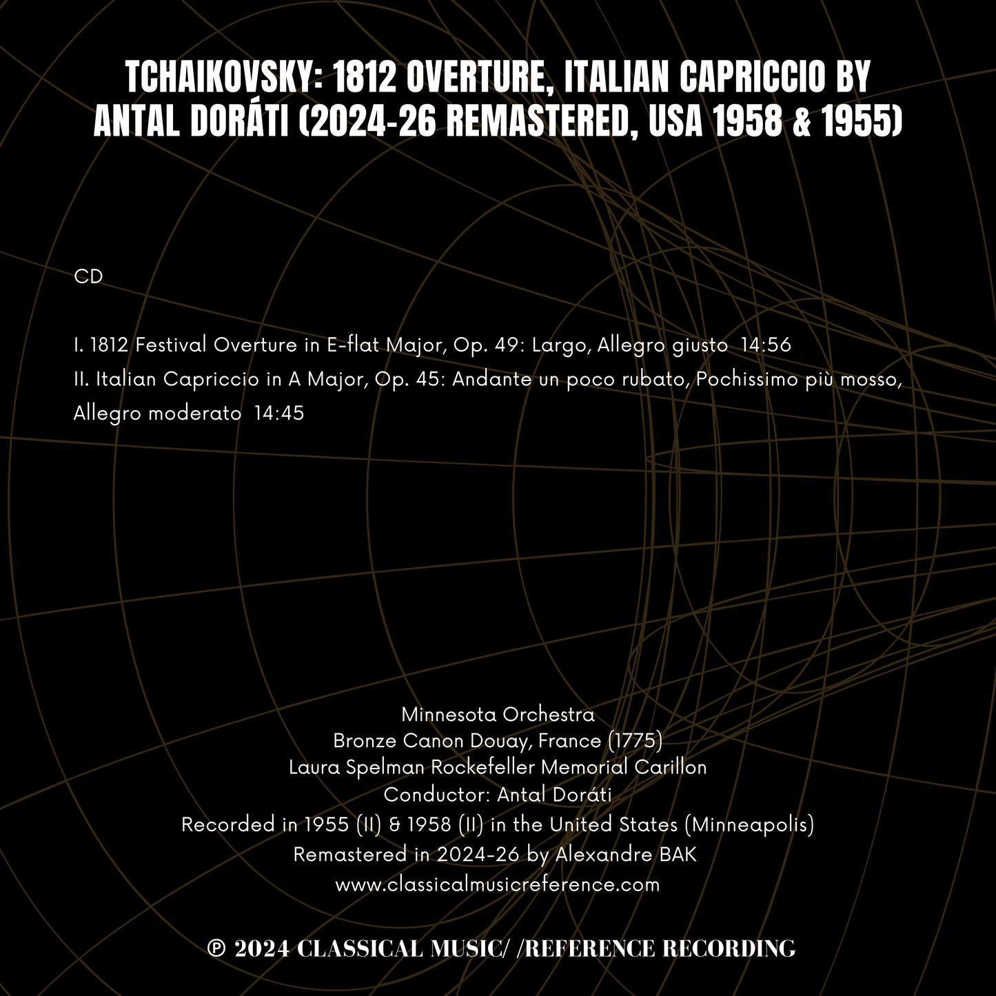 Tchaikovsky: 1812 Overture, Italian Capriccio by Antal Doráti (2024-26 Remastered, USA 1958 & 1955)