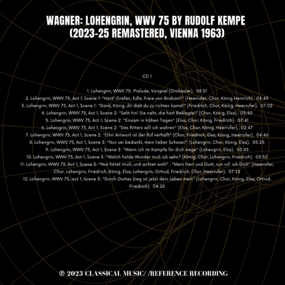 Wagner: Lohengrin, WWV 75 by Rudolf Kempe (2023-25 Remastered, Vienna 1963)