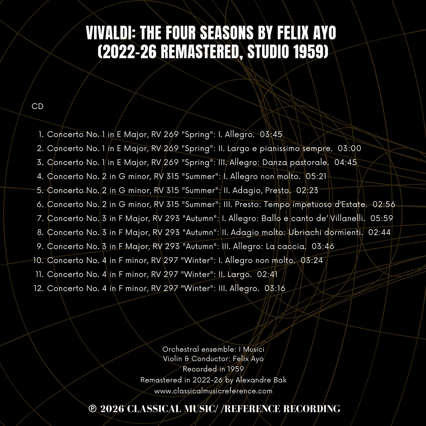 Vivaldi: The Four Seasons by Felix Ayo (2022-26 Remastered, Studio 1959)
