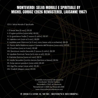 Monteverdi: Selva Morale E Spirituale by Michel Corboz (2026 Remastered, Lausanne 1967) - CMRR Music Publishing