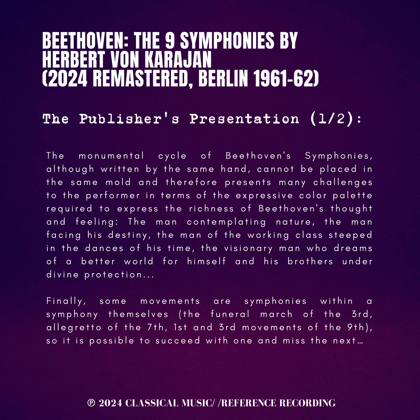 Beethoven_The 9 Symphonies by Herbert von Karajan (2024 Remastered, Berlin 1961-62)