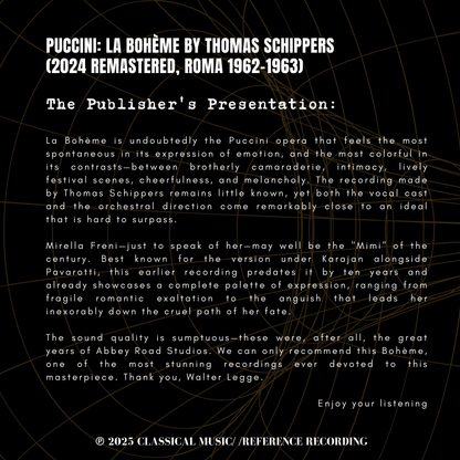 Puccini: La Bohème by Thomas Schippers (2024 Remastered, Roma 1962-1963)