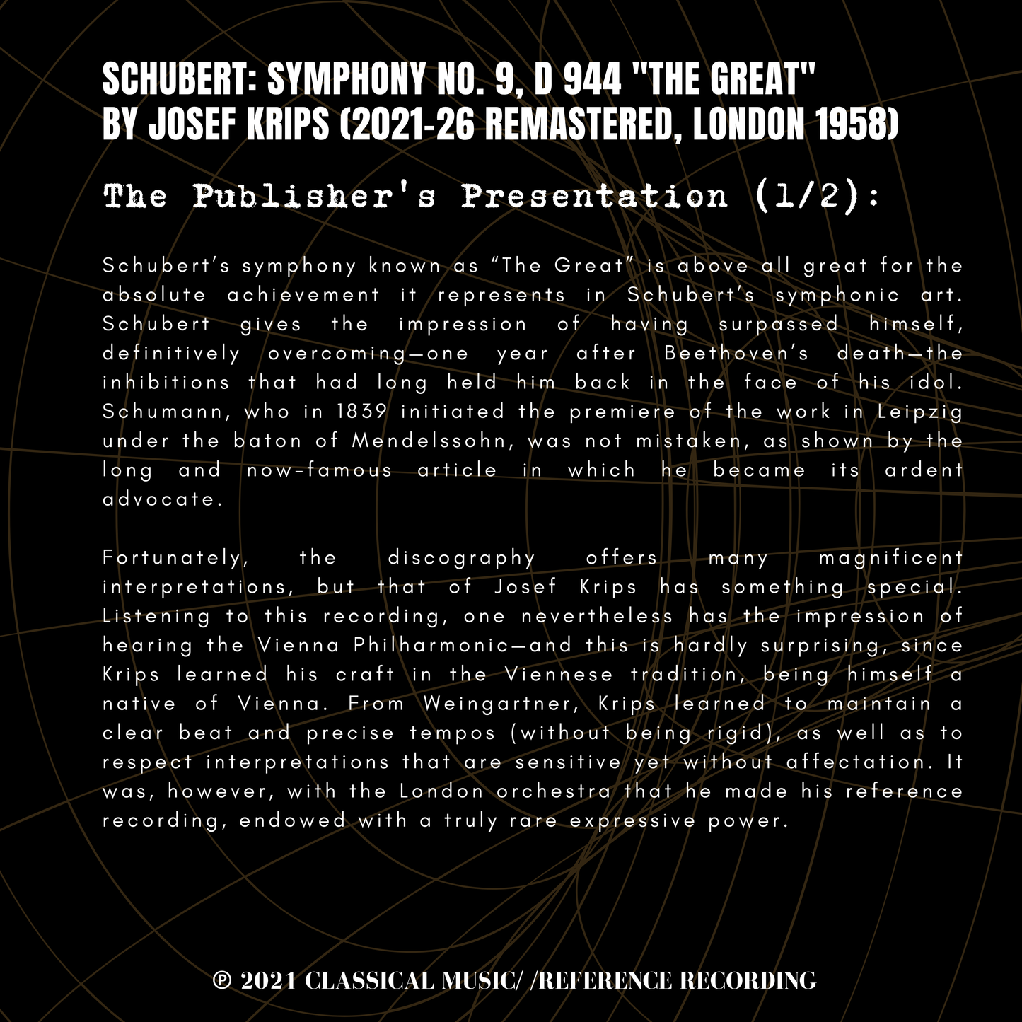 Schubert: Symphony No. 9, D 944 "The Great" by Josef Krips (2021-26 Remastered, London 1958)