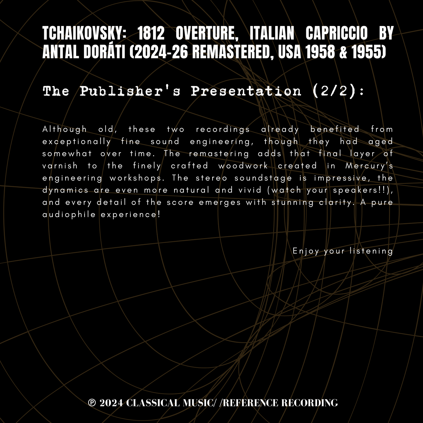 Tchaikovsky: 1812 Overture, Italian Capriccio by Antal Doráti (2024-26 Remastered, USA 1958 & 1955)