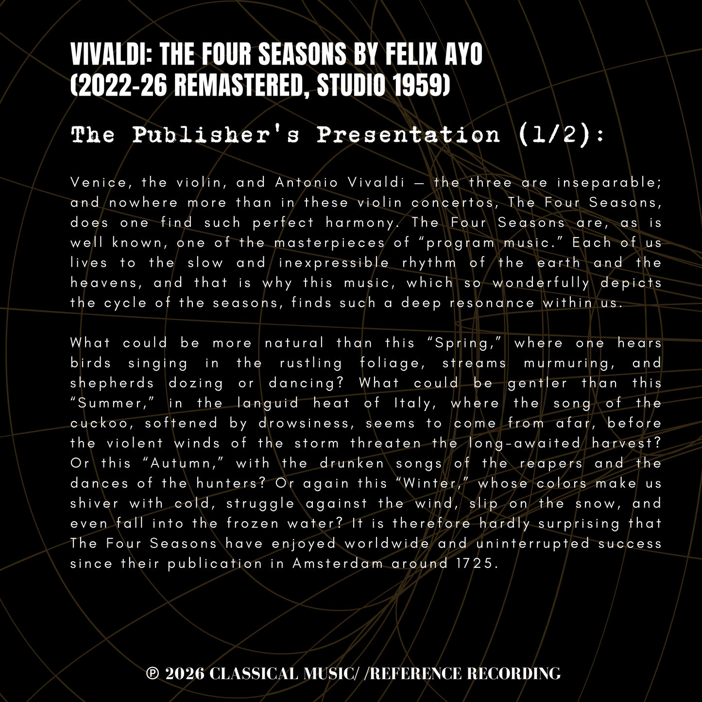 Vivaldi: The Four Seasons by Felix Ayo (2022-26 Remastered, Studio 1959)