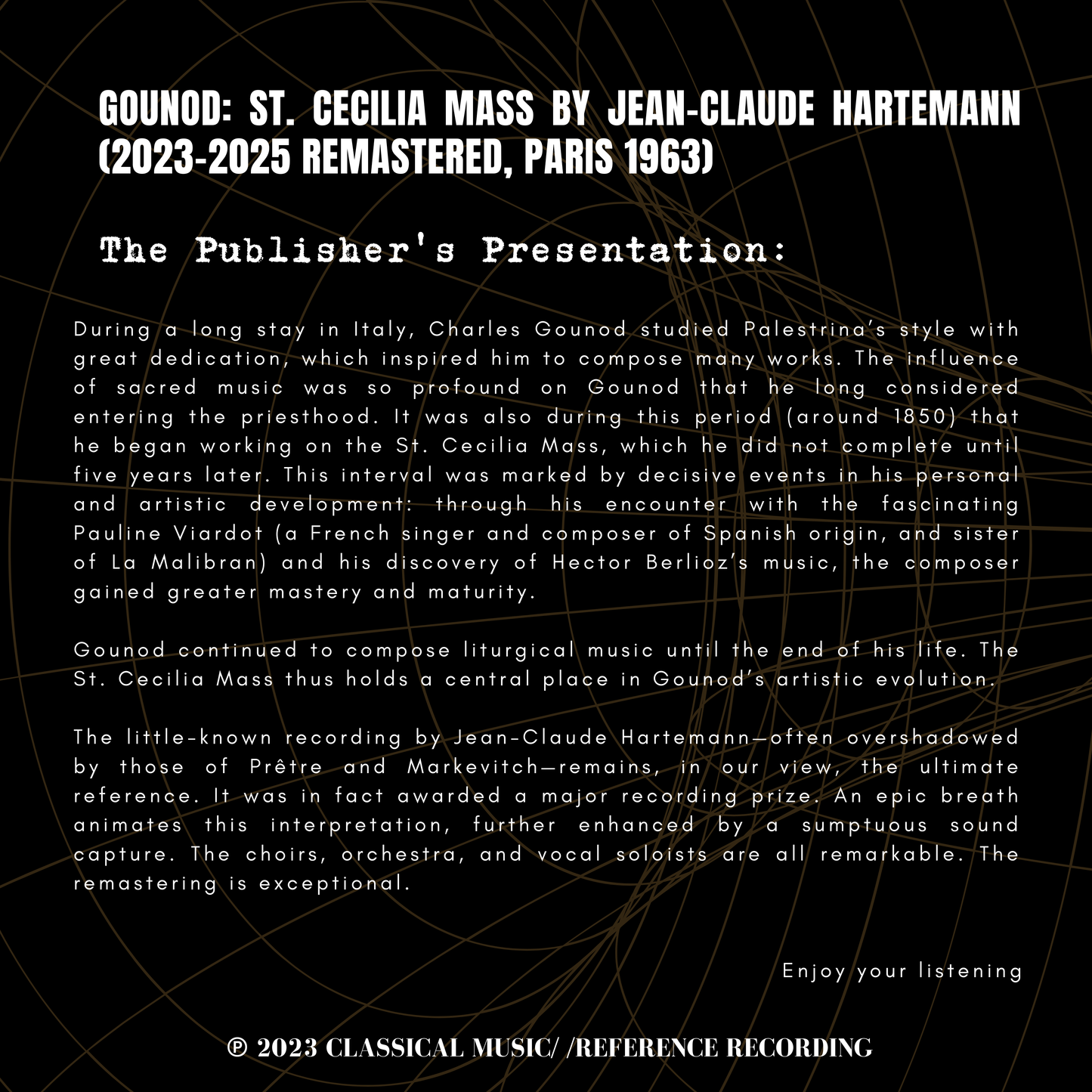 Gounod: St. Cecilia Mass by Jean-Claude Hartemann (2023-25 Remastered, Paris 1963)