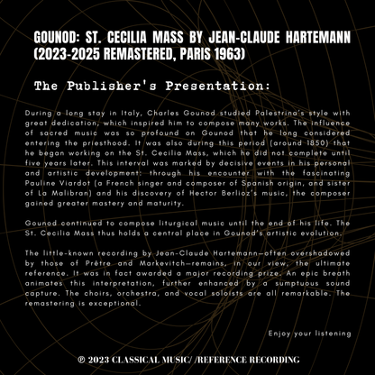 Gounod: St. Cecilia Mass by Jean-Claude Hartemann (2023-25 Remastered, Paris 1963) - CMRR Music Publishing