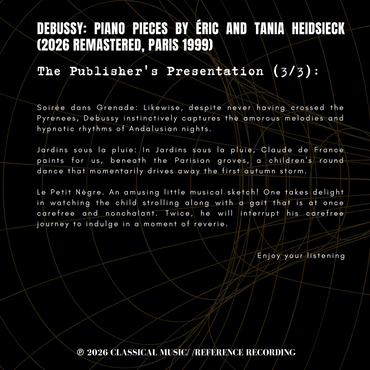 Debussy: Piano Pieces by Éric and Tania Heidsieck (2026 Remastered, Paris 1999)