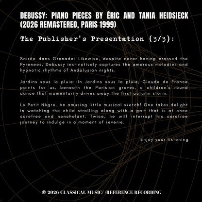 Debussy: Piano Pieces by Éric and Tania Heidsieck (2026 Remastered, Paris 1999)