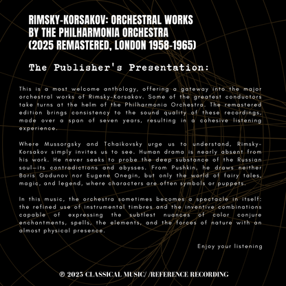 Rimsky-Korsakov: Orchestral Works by the Philharmonia Orchestra (2025 Remastered, London 1958-1965) - CMRR Music Publishing