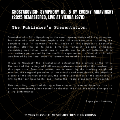 Shostakovich: Symphony No. 5 by Evgeny Mravinsky (2025 Remastered, Live at Vienna 1978)