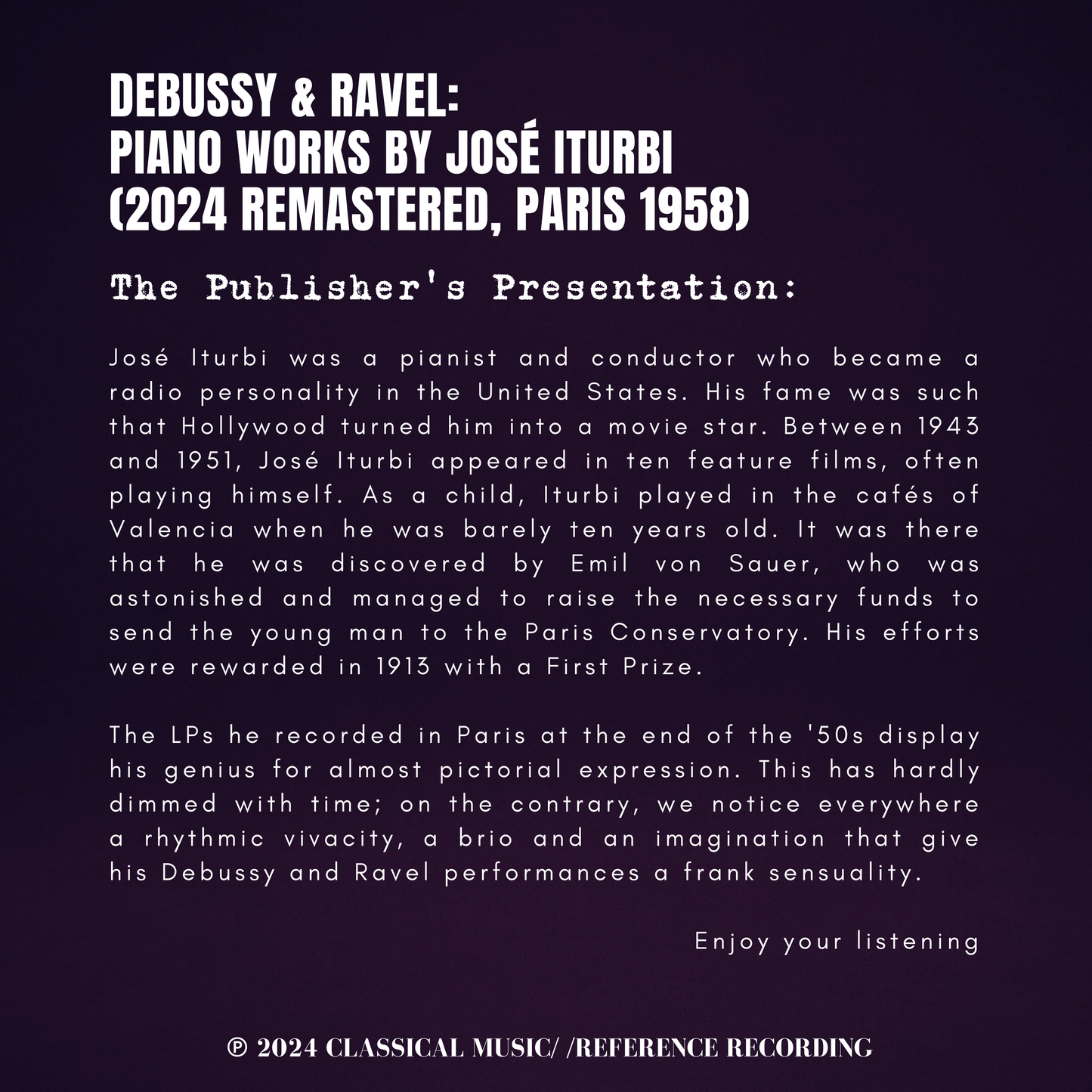 Debussy & Ravel: Piano Works  by José Iturbi (2024 Remastered, Paris 1958)