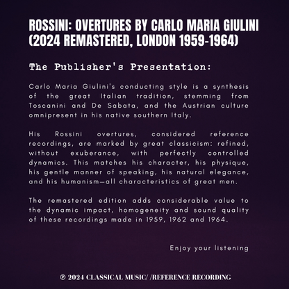 Rossini: Overtures by Carlo Maria Giulini (2024 Remastered, London 1959-1964) - CMRR Music Publishing