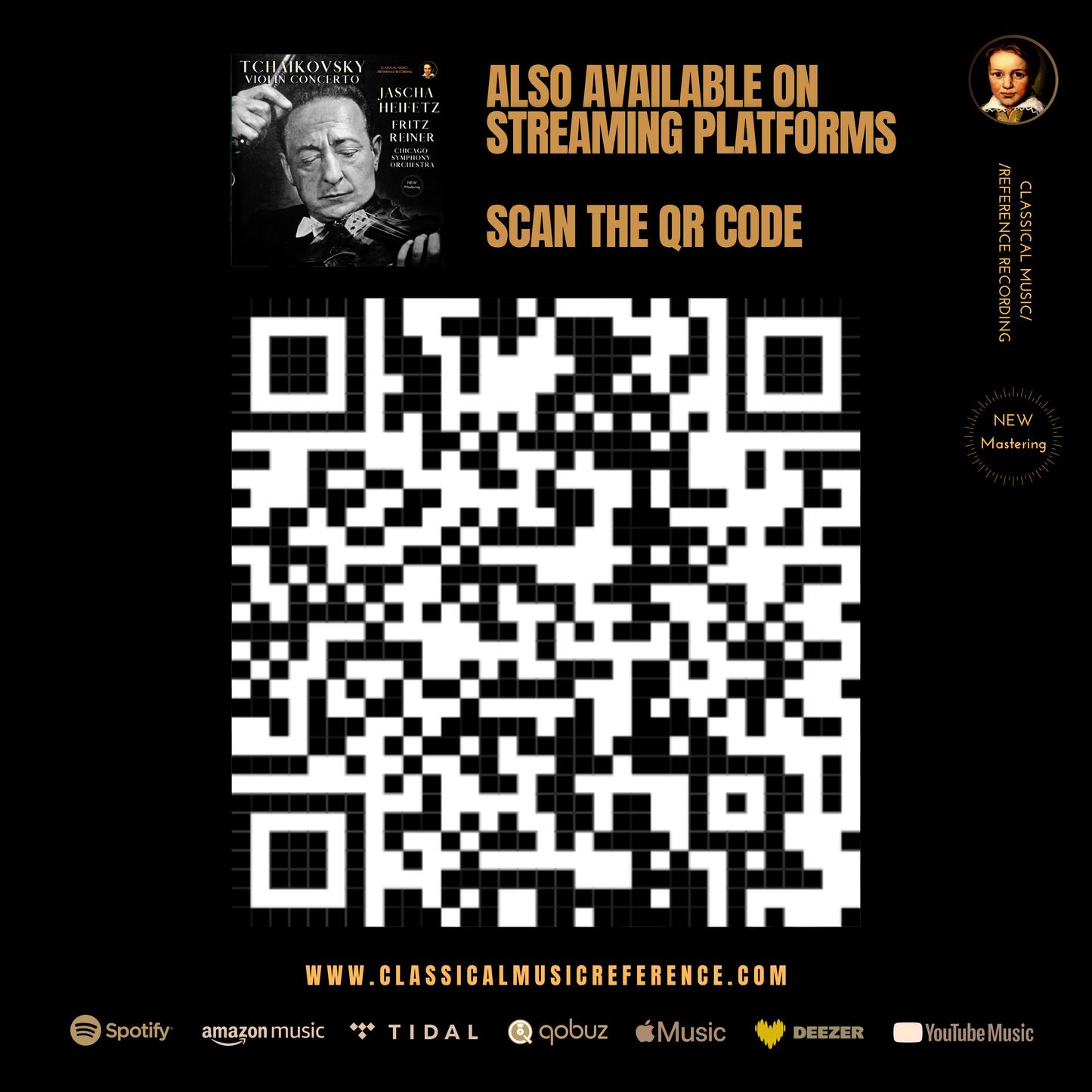 Tchaikovsky: Violin Concerto in D Major, Op. 35 by Jascha Heifetz (2024 Remastered, Chicago 1957) - CMRR Music Publishing