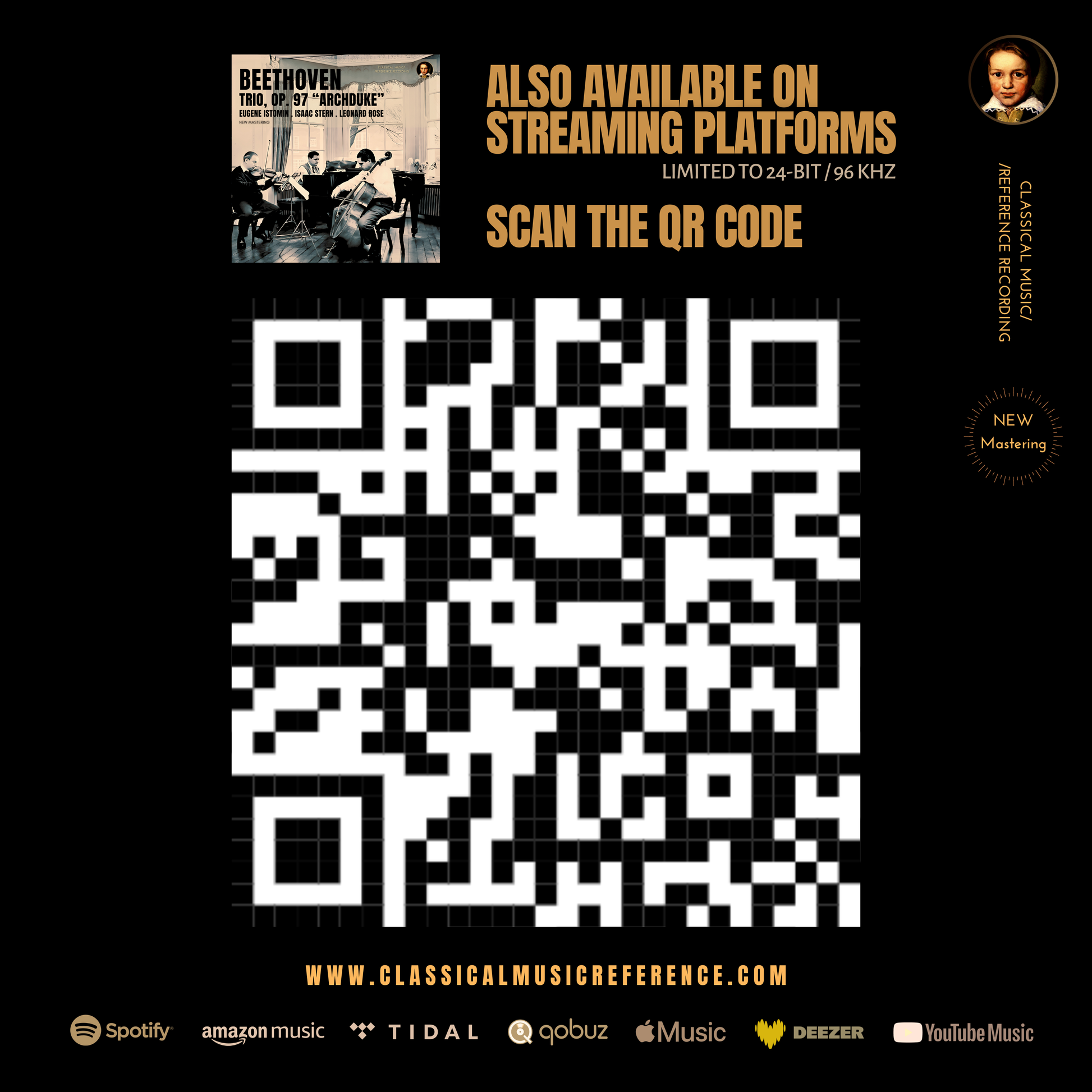 Beethoven: Trio, Op. 97 Archduke by Eugene Istomin, Isaac Stern and Leonard Rose (2024 Remastered, 1965 Winterthur) - CMRR Music Publishing